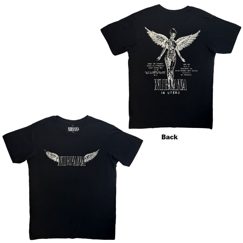 Nirvana - In Utero Tracklist Mens Tshirt - Black